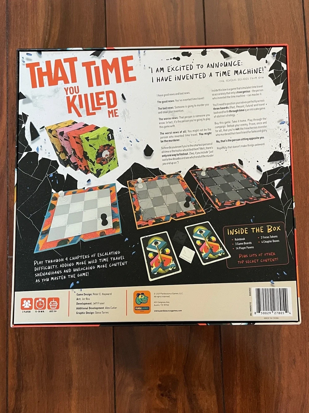THAT TIME YOU KILLED ME BOARD GAME HTF AMAZING CONDITION  PANDASAURUS GAMES